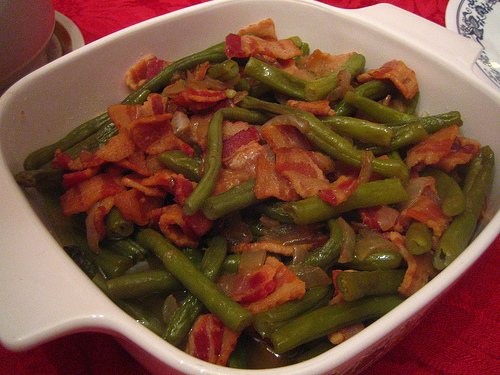 Zelené fazolky se slaninou