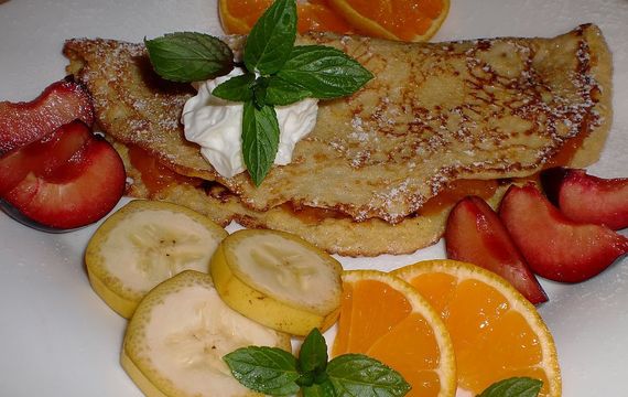 Dýňové omelety s ovocem