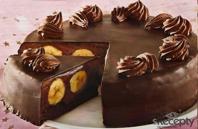 Čokoládový dort s banány  