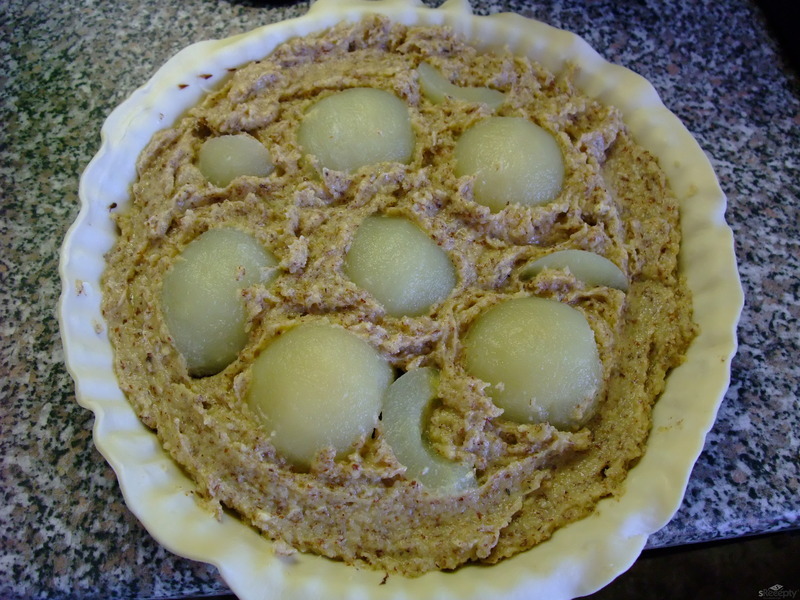 Tarte amandine aux poires (Mandlový koláč s hruškami)