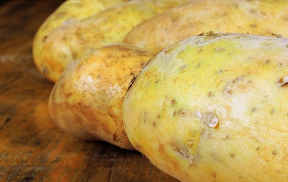 Zapečené brambory s tvarohem - tzv."krizovky"