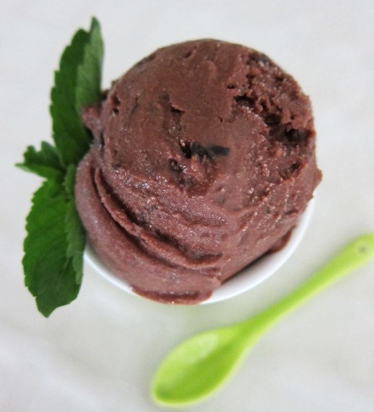 Mátová zmrzlina s čokoládou